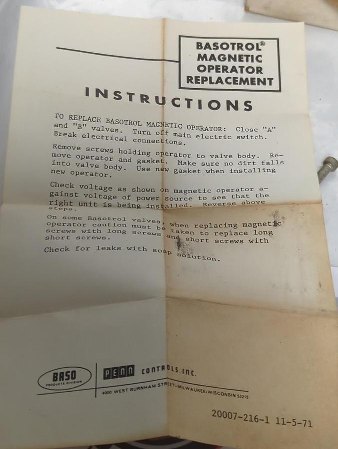 JOHNSON CONTROLS,R56799-108A,BASID REPLACEMENT OPERATOR NOS