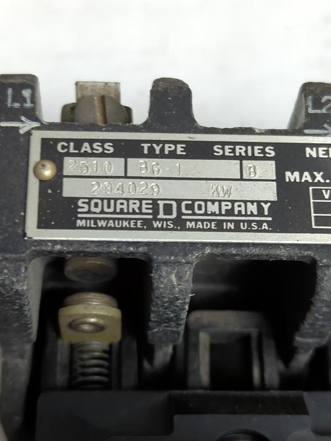 Used SQUARE D,2510-BG1,MANUAL STARTER SIZE M-0 SRIES B PRE-OWNED