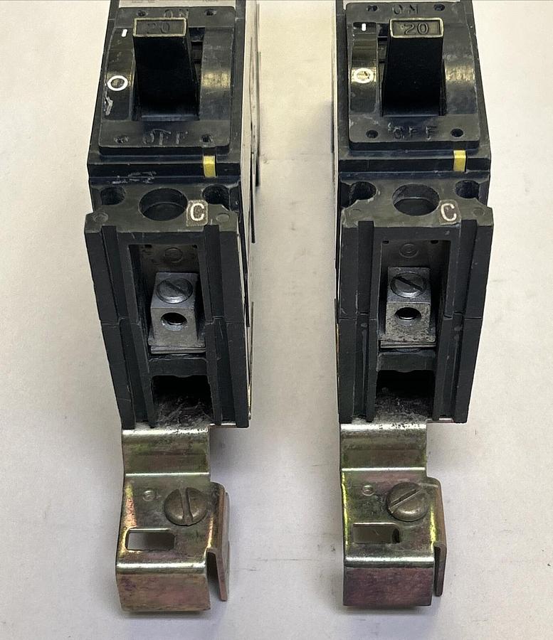 Used SQUARE D,FH16020C,I-LINE CIRCUIT BREAKER 20A 277V 1P LOT OF 2