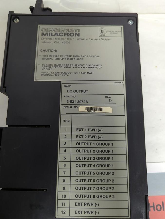 Used CINCINNATI MILACRON,3-531-3972A,DC OUTPUT MODULE REV D PRE-OWNED