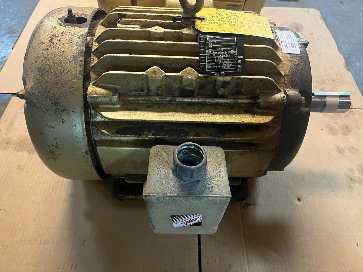 Used BALDOR,EM2334T,SUPER E MOTOR 20HP 1765RPM 230/460V 256T