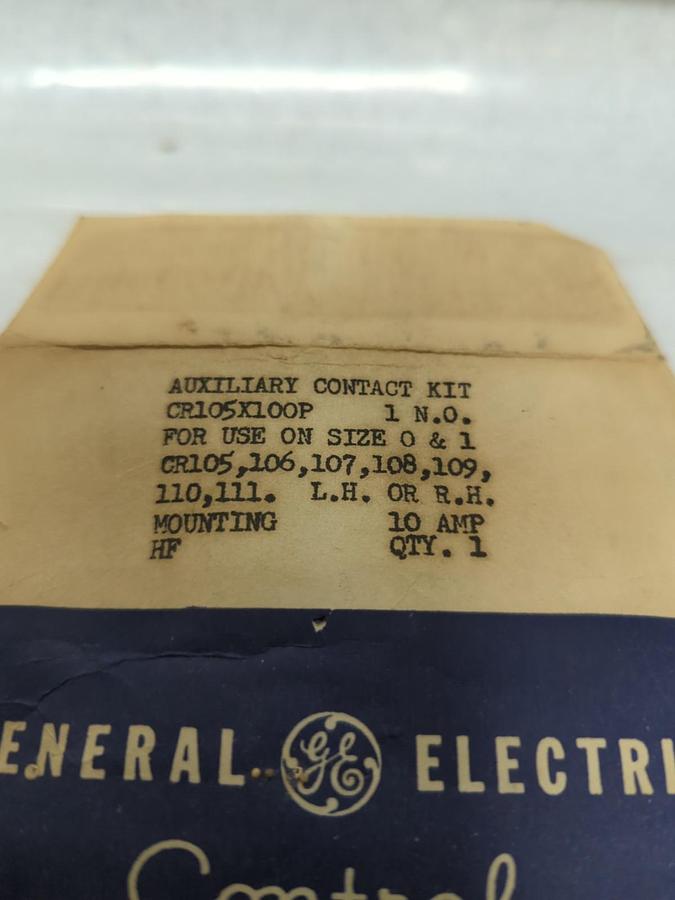 GENERAL ELECTRIC,CR105X100P,AUXILIARY CONTACT KIT 10 AMP NOS