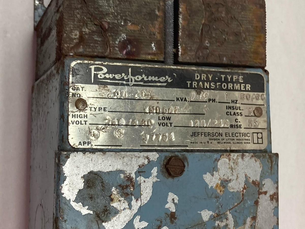 Used Powerformer,240-201,1-Phase Dry-Type Transformer 0.050KVA 50/60Hz