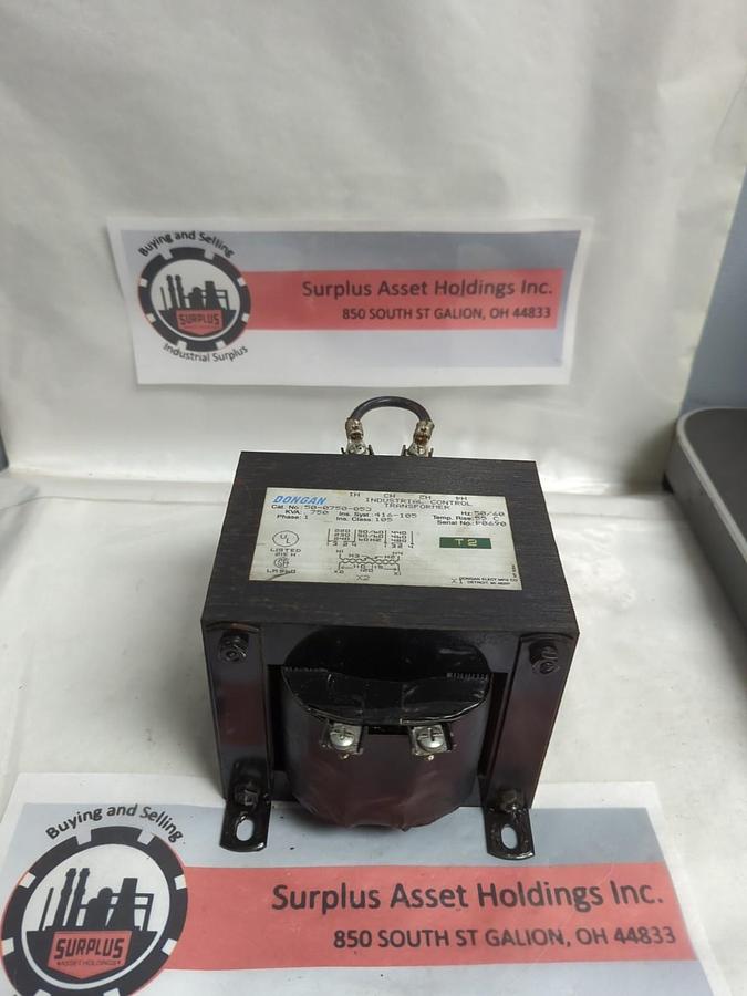 Used DONGAN,50-0750-053,INDUSTRIAL CONTROL TRANSFORMER .750 KVA 50/60 HZ PRE-OWNED