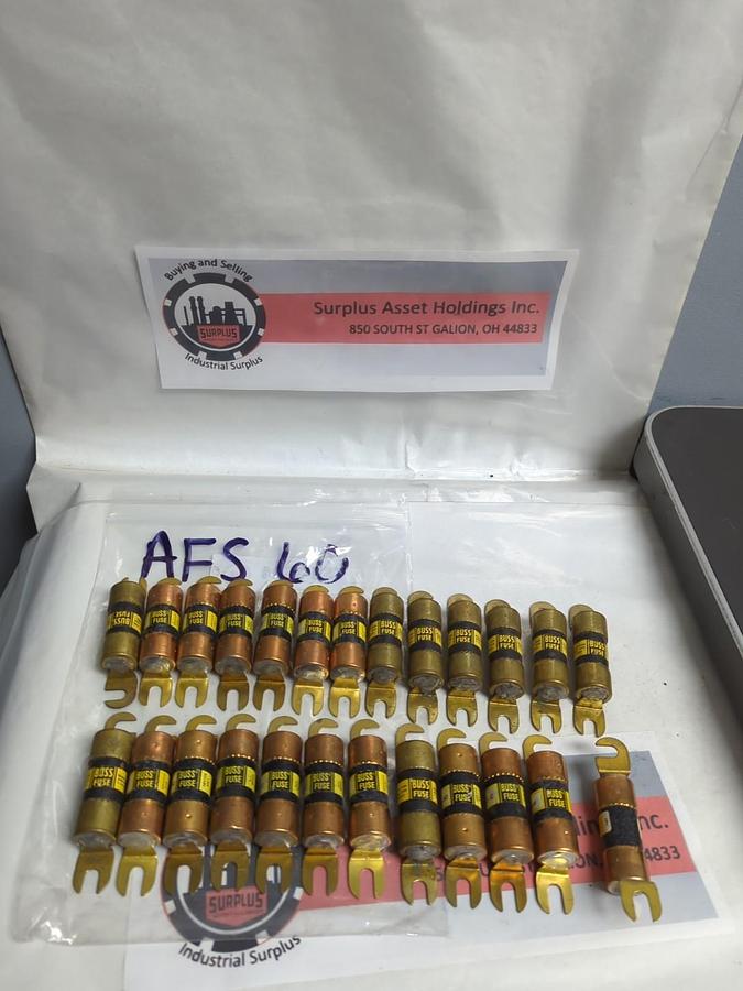 COOPER BUSSMANN,AFS-60,BUSS FUSE 60 AMP LOT OF 25 NOS