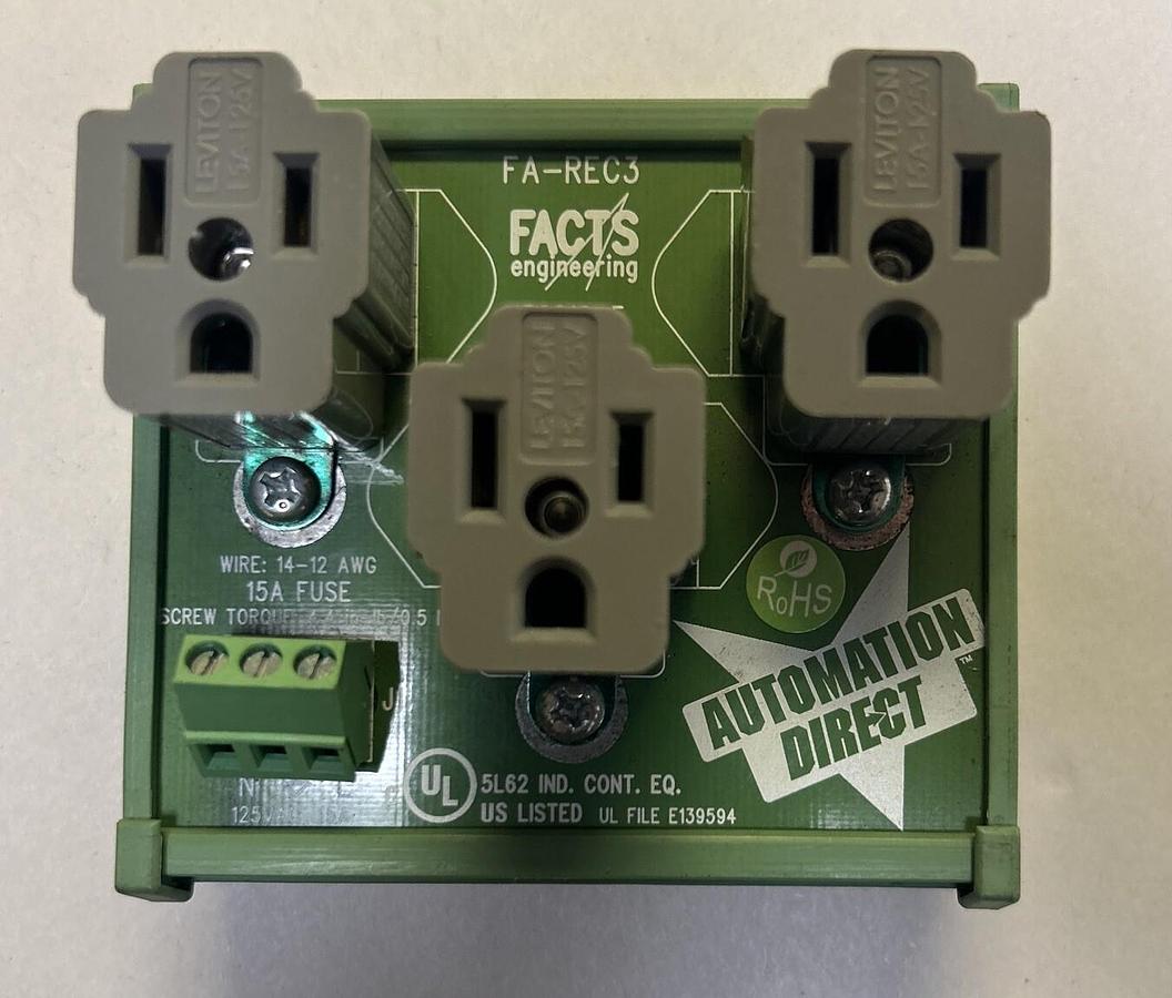 Used FACTS ENGINEERING,FA-REC3,THREE PLUG OUTLET
