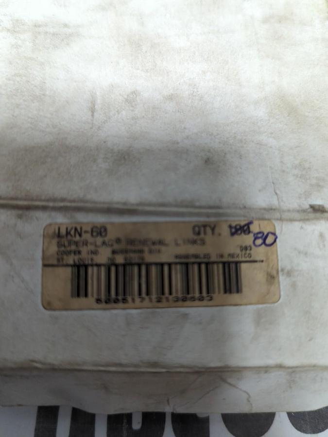COOPER BUSSMANN,LKN-60,SUPER LAG RENEWAL LINKS LOT OF 80 NOS
