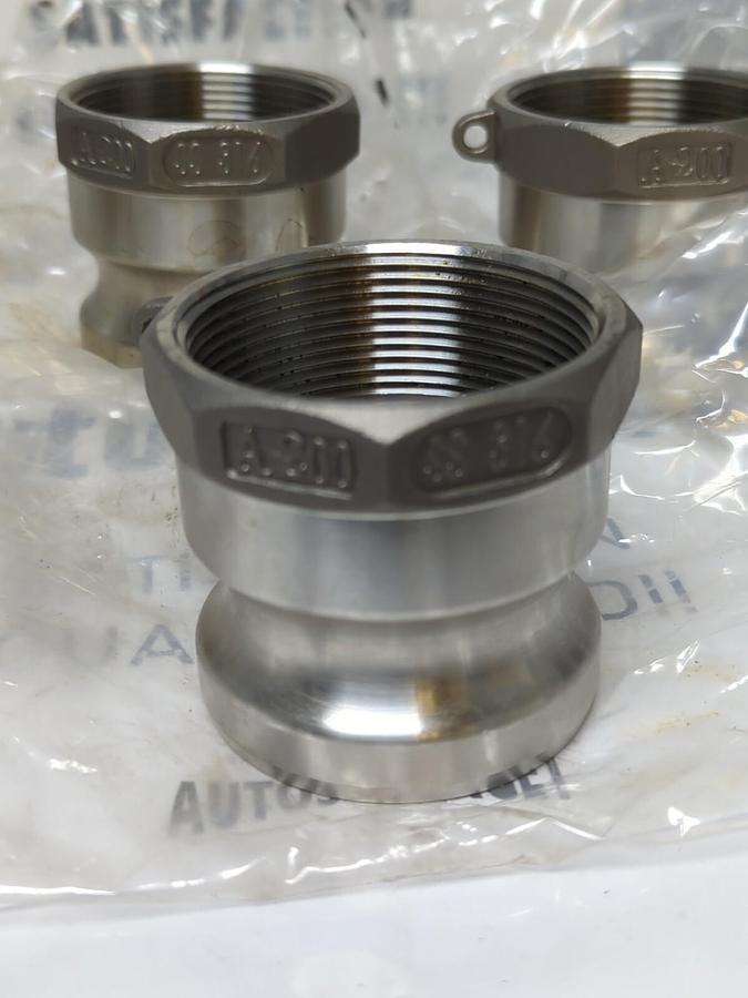CAM & GROOVE,A-200,SS 316 ADAPTER 2 INCH LOT OF 4 NOS