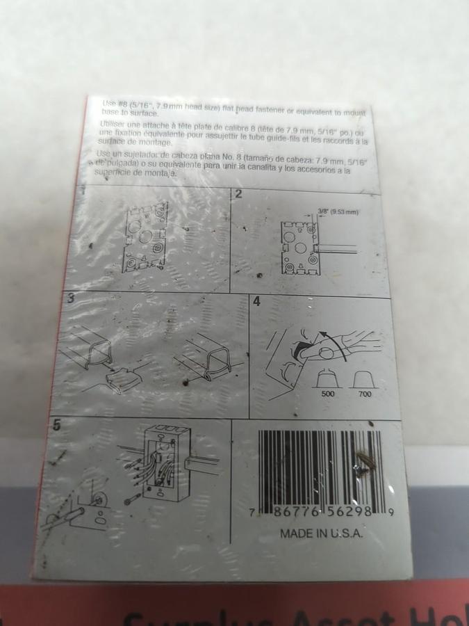 WIREMOLD,5748WH,SWITCH RECEPTACLE BOX 1-3/4 IN DEEP NOS