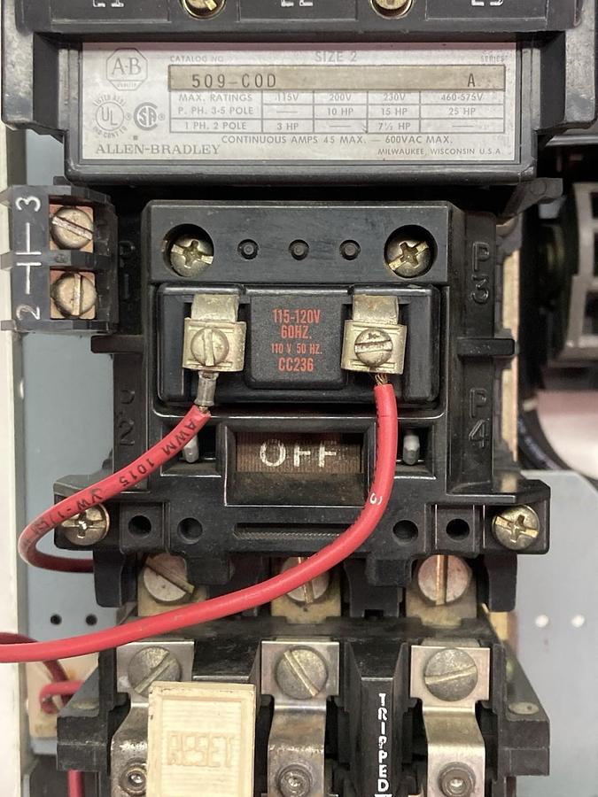 Used Allen-Bradley,2100,12 Inch FUSED MCC Starter Bucket Size 2