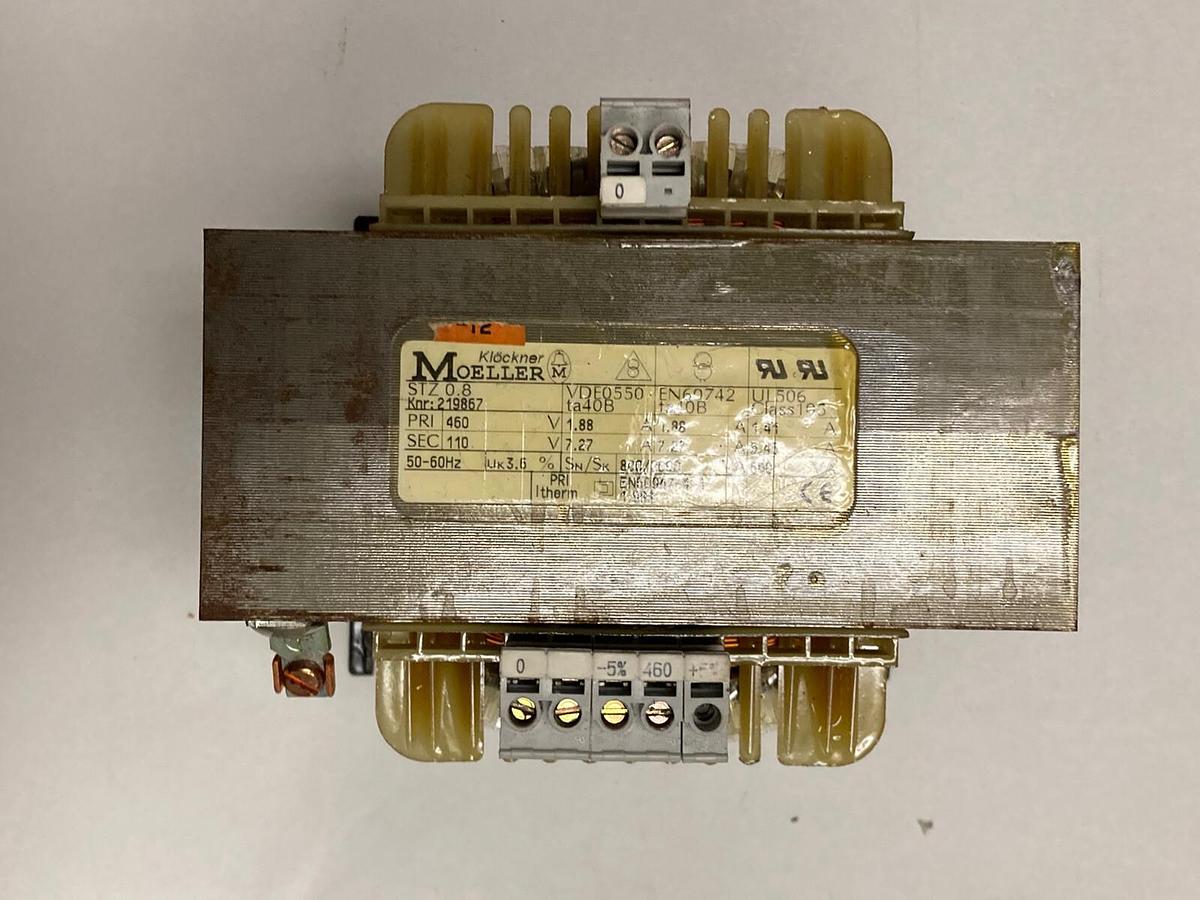 Used Moeller,Stz 0.8,Transformer 460V Pri 110V Sec 50-60 HZ