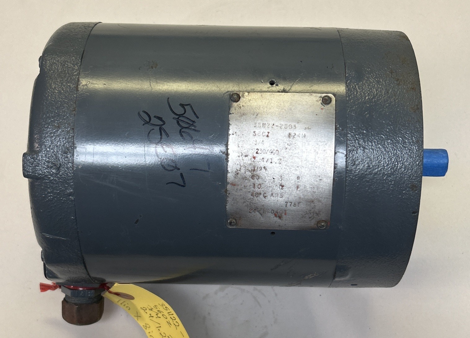 Used GE,351122-2803,AC MOTOR 3/4HP 230/460V 1725RPM 3PH 56CZ FRAME