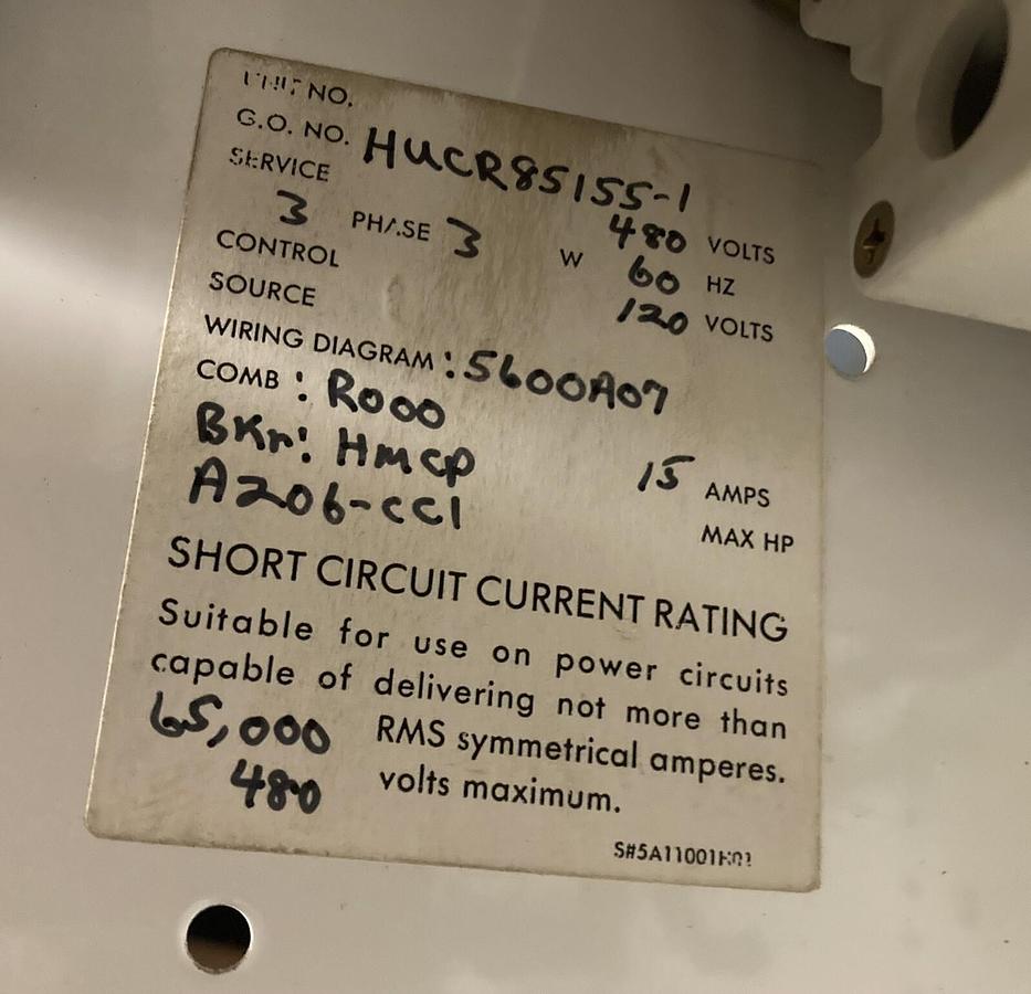 Used Westinghouse,Size 1,12 INCH 3-Phase MCC Starter Bucket  15 Amps