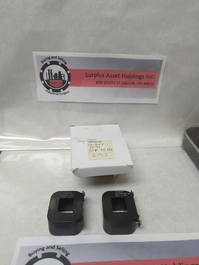 Used JOSLYN CLARK,TB102-22,COIL 110-120V 60HZ 110V 50HZ LOT OF 2 PRE-OWNED