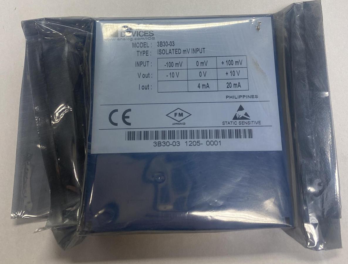 Used ANALOG DEVICES,3B30-03,SIGNAL CONDITIONER ISOLATED MV INPUT NEW