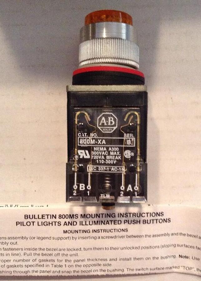 Allen-Bradley,800MR-QB24AA,Push Button Amber Lens