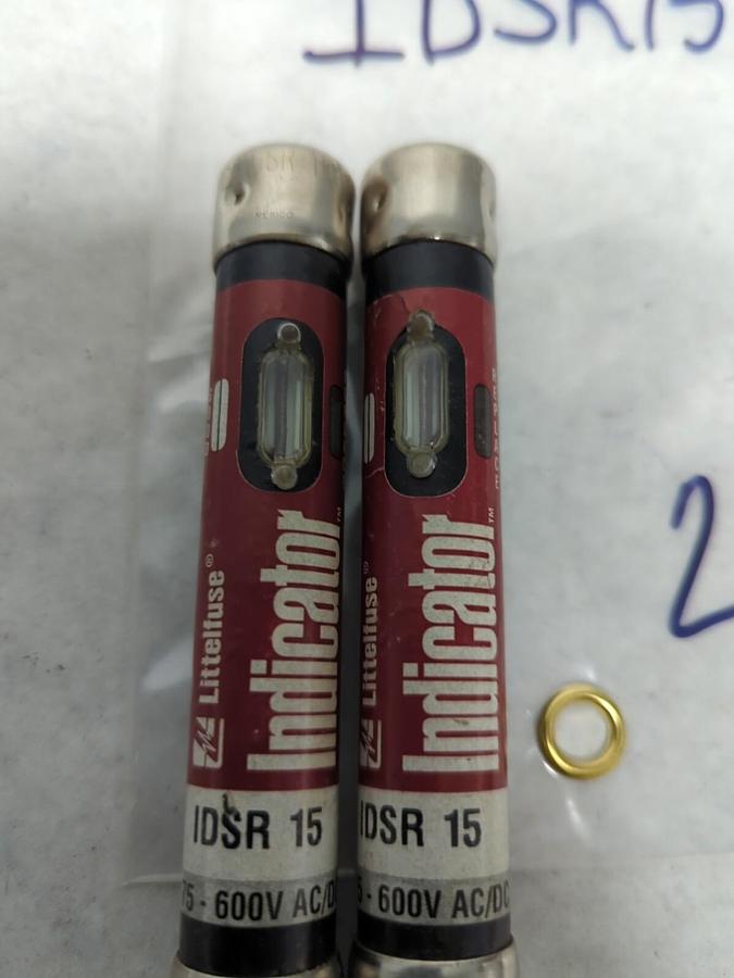 Used LITTELFUSE,IDSR15,INDICATOR 15 AMP FUSE LOT OF 2 PRE-OWNED