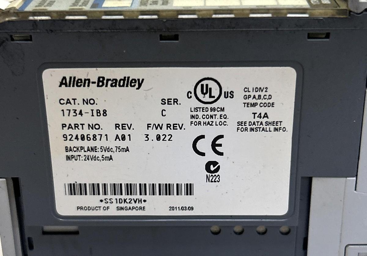Used ALLEN BRADLEY,1734-IB8,DIGITAL INPUT MODULE
