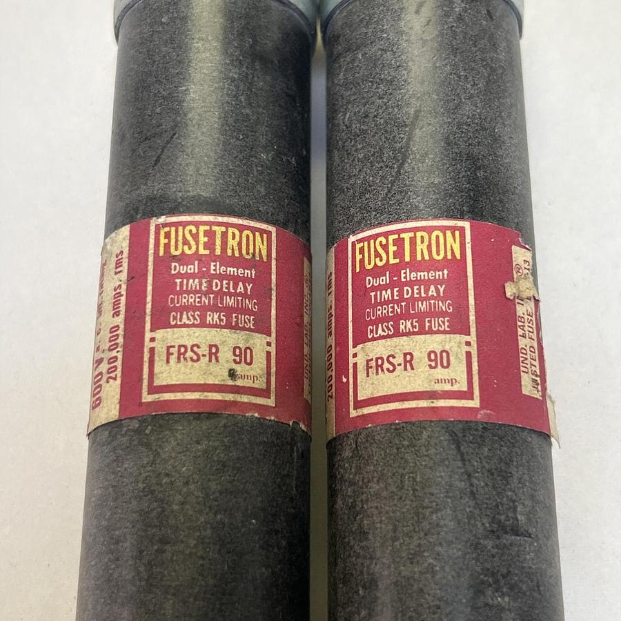 Used BUSSMANN,FRS-R-90,FUSETRON FUSE 90A 600V LOT OF 2