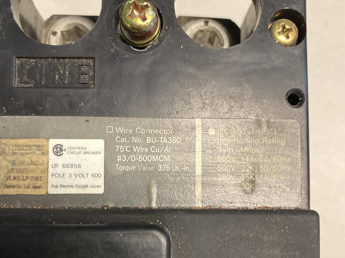 Used FUJI,BU-JSB3225,CIRCUIT BREAKER 225AMP 600V 3 POLE