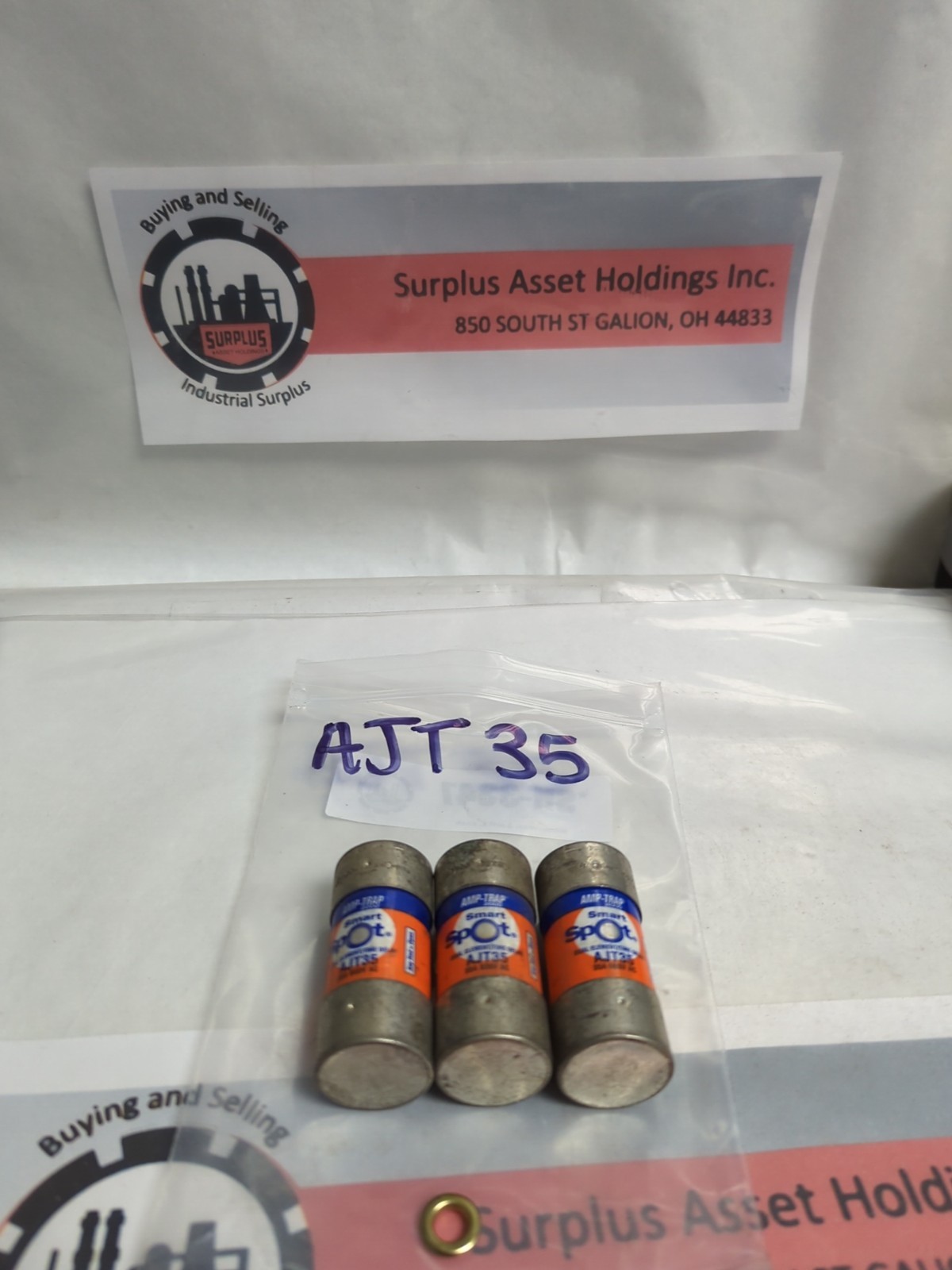 Used GOULD SHAWMUT,AJT-35,AMP-TRAP 35 AMP FUSE LOT OF 3 PRE-OWNED
