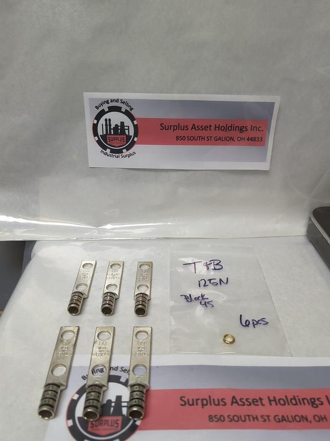 T&B,125N,COMPRESSION LUG 2-HOLE BLACK 45 LOT OF 6 NOS