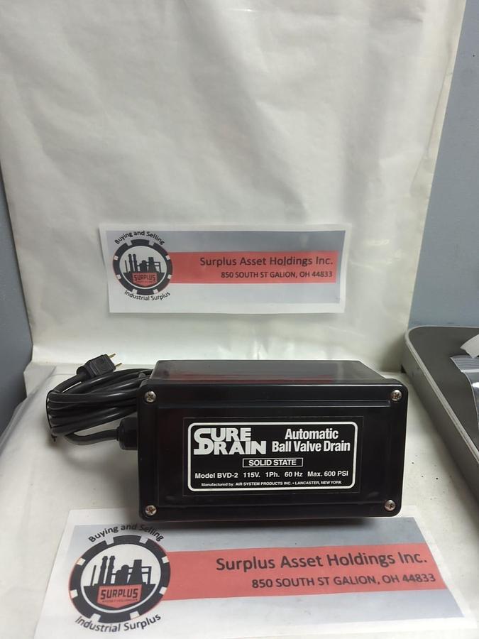 AIR SYSTEMS,BVD-2,AUTOMATIC BALL VALVE DRAIN 115V 1PH 60HZ 600PSI NOS