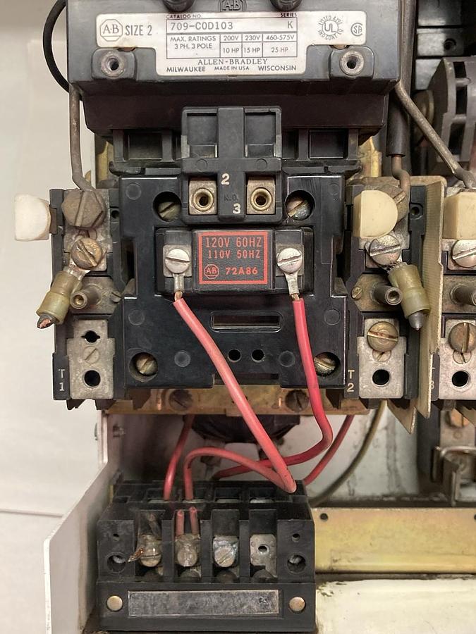 Used Allen-Bradley,2112B,Size 2 3P Fused MCC 12 INCH Starter Bucket 25Hp 480V 60Hz