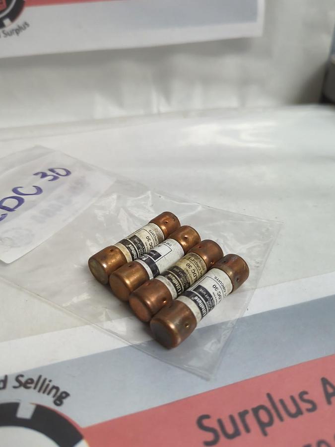 Used LITTELFUSE,ALDC30,DC CIRCUIT 30 AMP FUSE ONE-TIME 60 AMP FUSE LOT OF 4 PRE-OWNED