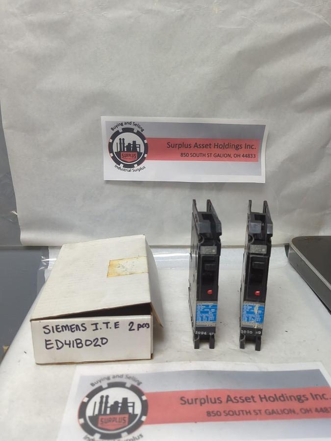 Used SIEMENS I.T.E,ED41B020,CIRCUIT BREAKER 20 AMP 1-POLE LOT OF 2 PRE-OWNED