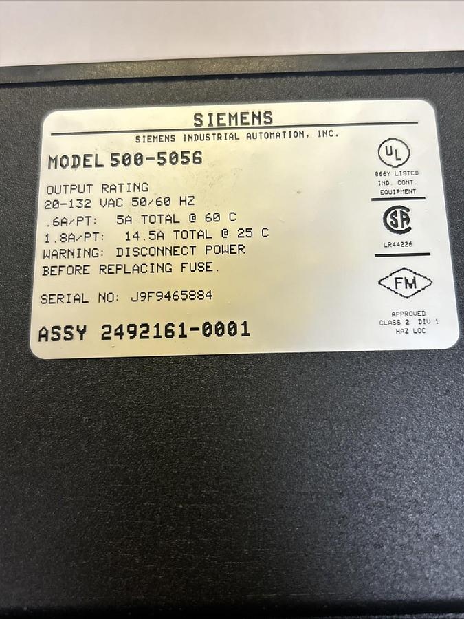 Used SIEMENS TEXAS INSTRUMENTS,500-5056,OUTPUT MODULE