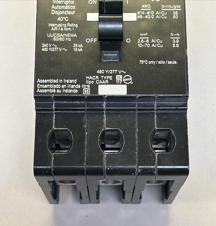 SQUARE D,EDB34100,CIRCUIT BREAKER 100A 480Y / 277V 3P NOS