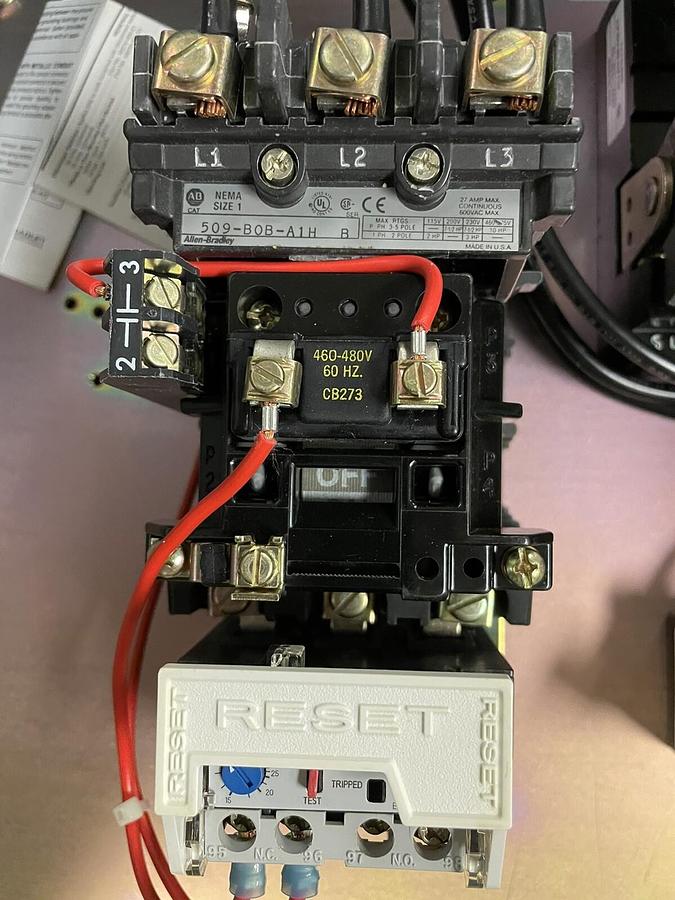 ALLEN BRADLEY,SIZE 1,FUSED COMBINATION STARTER DISCONNECT 1OHP COIL 460V-480V