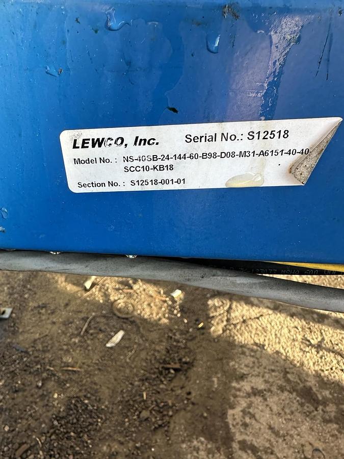 Used Lewco,S12518-001-01,Motorized Conveyor 144"' x 24"