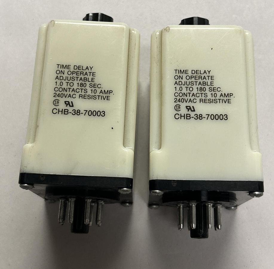 Used POTTER & BRUMFIELD,CHB-38-70003,TIME DELAY RELAY LOT OF 2