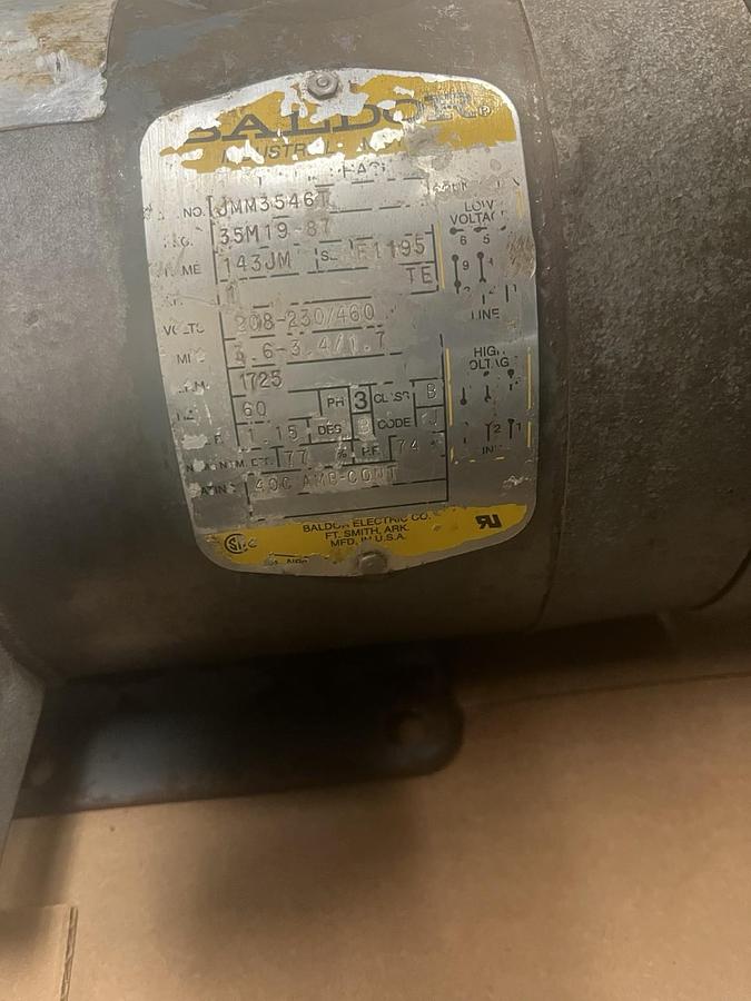 Used PRICE PUMP,1-1/2X3X6,CENTRIFUGAL PUMP BALDOR JMM3546T 1HP 1725RPM 3PH