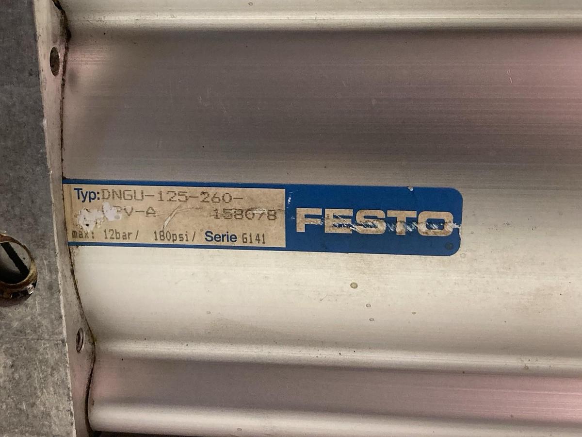 Used Festo,DNGU-125-260-PPV-A,Pneumatic Cylinder 12bar 180PSI
