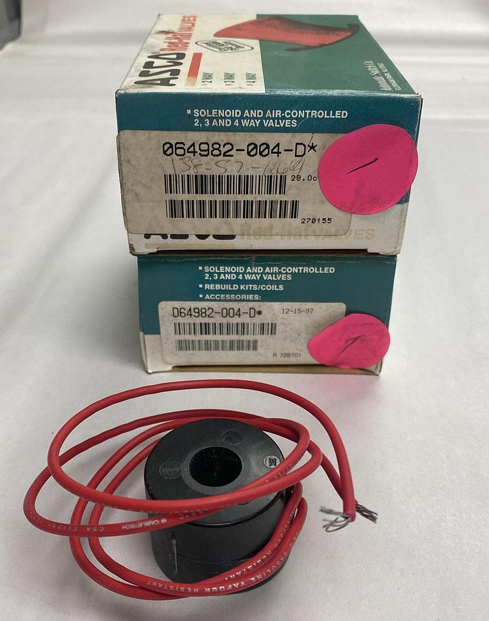 ASCO,064982-004-D,SOLENOID VALVE COIL LOT OF 2 NOS