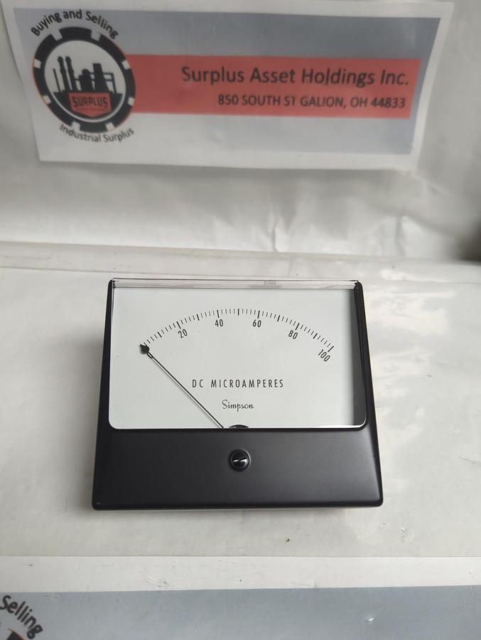 Used SIMPSON,04490,PRESSURE GAUGE 0-100 DC MICROAMPERES PRE-OWNED