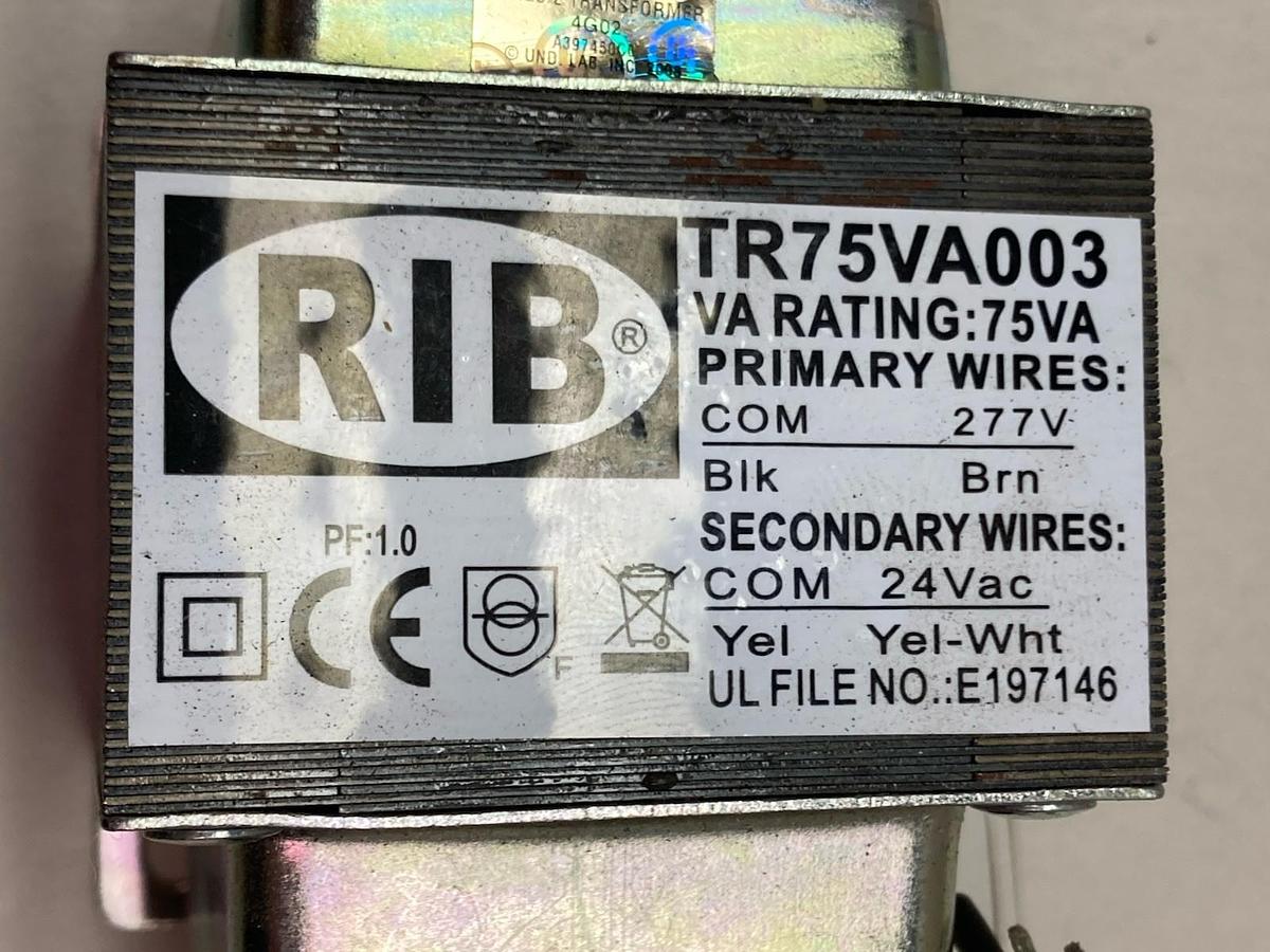 RIB,TR75VA003,Transformer 24Vac 75VA 277V