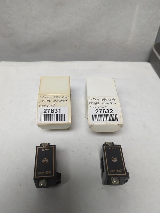 Used ALLEN-BRADLEY,87A113,COIL PRE-OWNED 208V 60CY LOT OF 2 NOT IN ORIGINAL BOXES