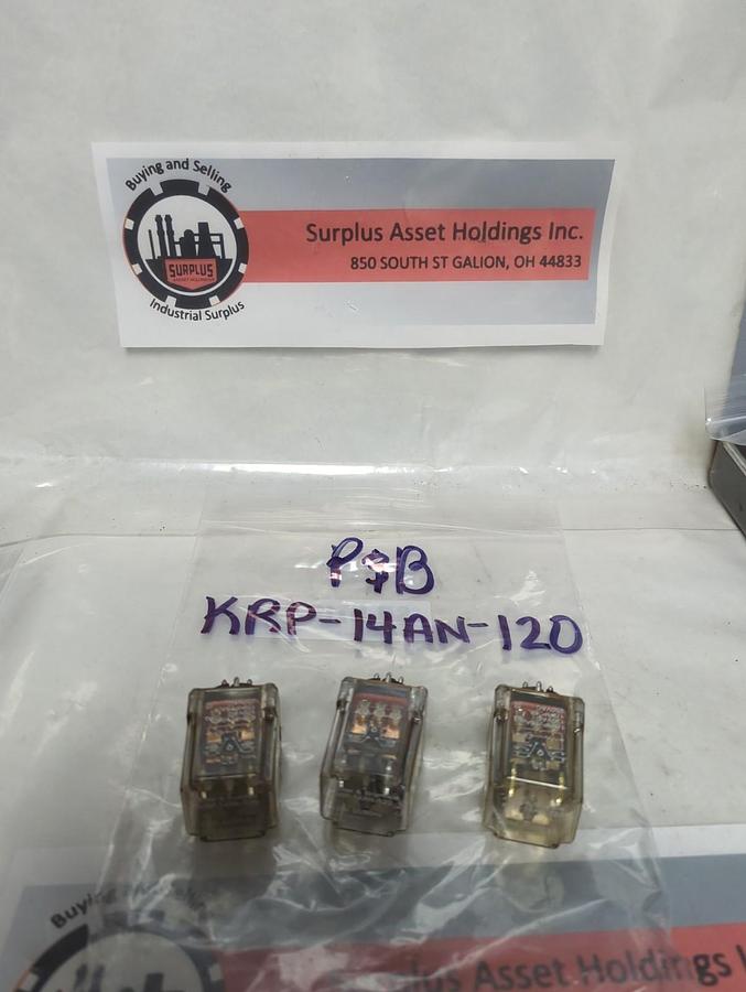 Used P&B,KRP14AN-120,PLUG IN RELAY 11-PIN LOT OF 3 PRE-OWNED