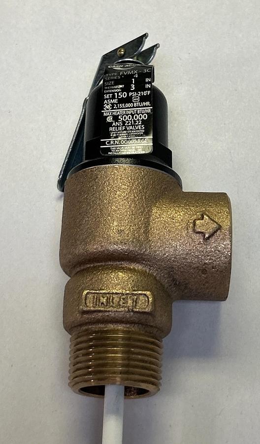 CASH ACME,FVMX-3C,PRESSURE RELIEF VALVE 1INCH NOS
