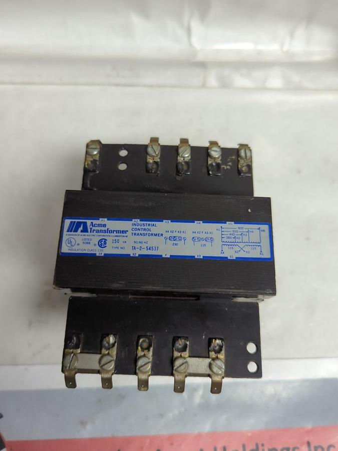 Used ACME TRANSFORMER,TA-2-54537,INDUSTRIAL CONTROL TRANSFORMER 150 V AC 50/60HZ