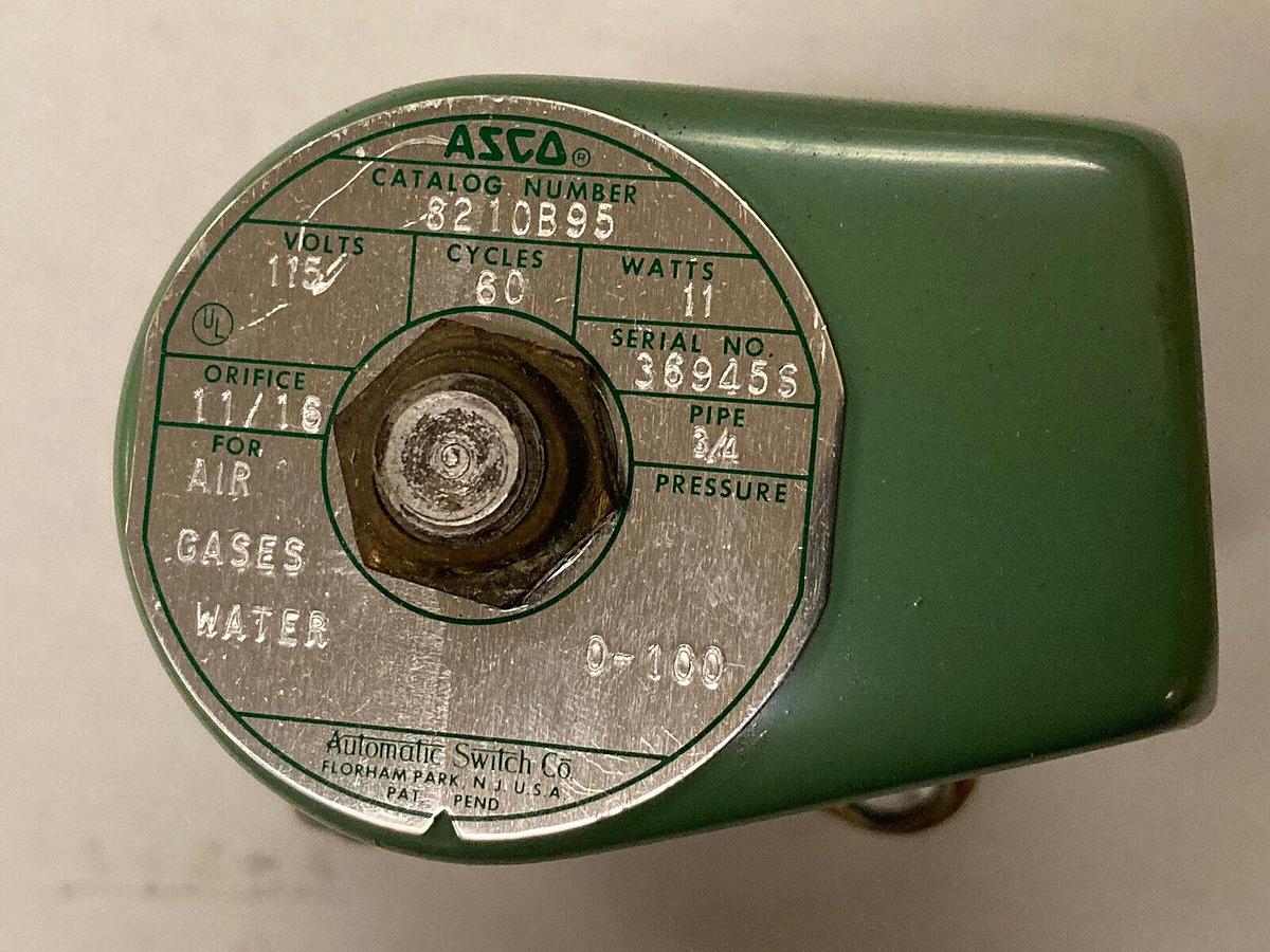 Asco,8210B95,Solenoid Valve 115 Volts 11 Watts
