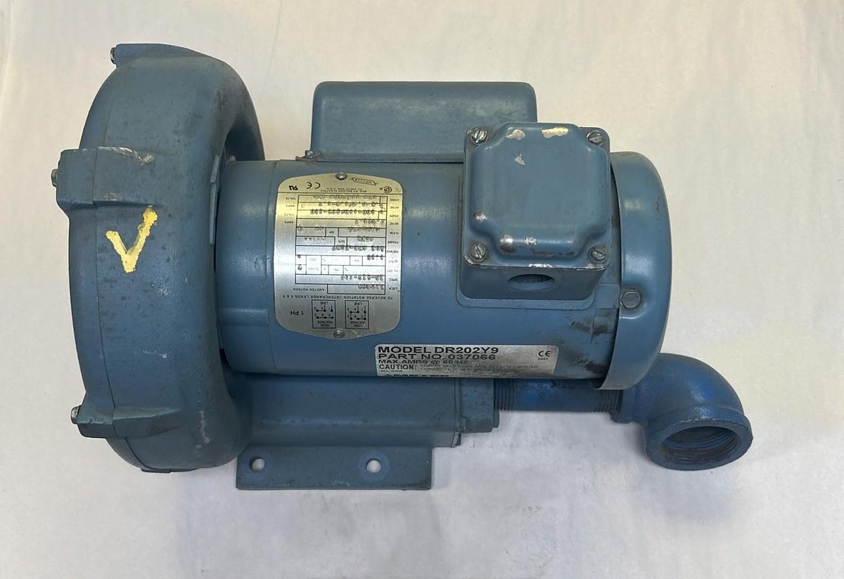 Used AMETEK,DR202Y9,REGENERATIVE BLOWER 1/3HP 2800/3400PRM 1PH 42C7 FRAME