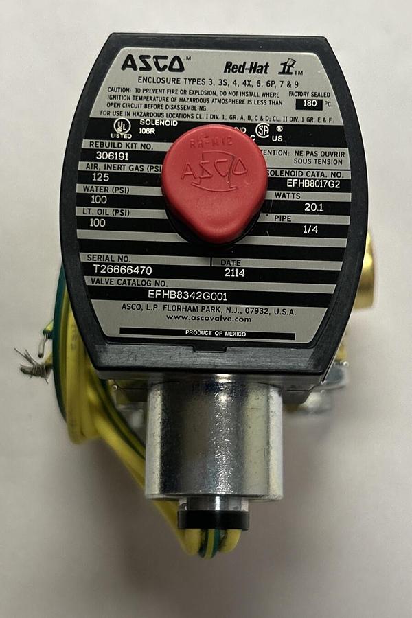 ASCO,EFHB8342G001,SOLENOID VALVE 1/4IN NOS