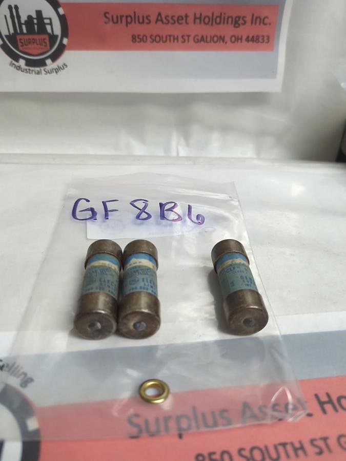 Used GE,GF8B6,CLF FUSE 6 AMP LOT OF 3 PRE-OWNED