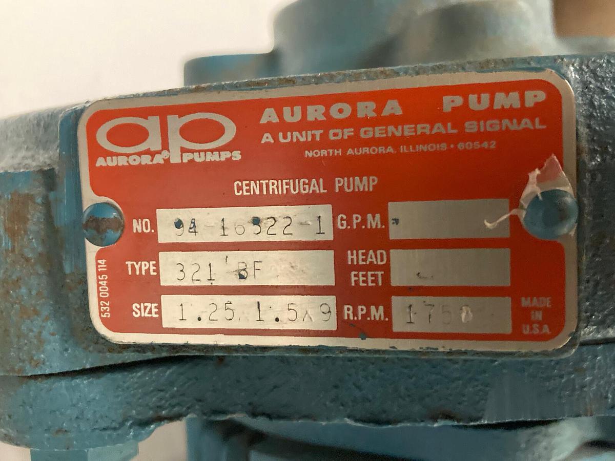 Used Aurora Pump,1VJ145TTDR5571AA-R26,2 HP Motor + Aurora 321 BF Pump