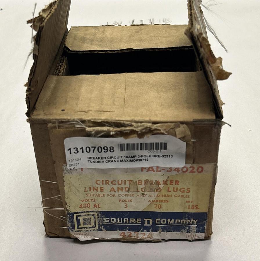 SQUARE D,FAL34020,CIRCUIT BREAKER 20A 480V 3P NOS